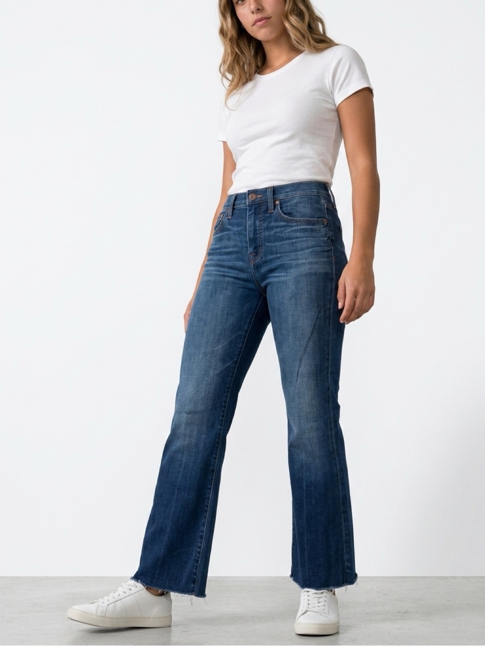 Madewell Dark Blue High-Rise Wide Leg Jeans